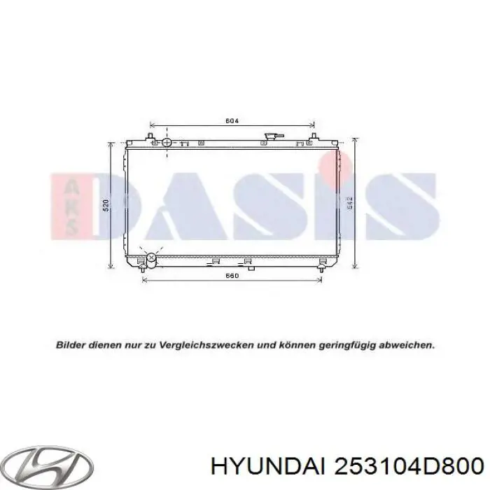 253104D800 Hyundai/Kia Radiador de esfriamento de motor