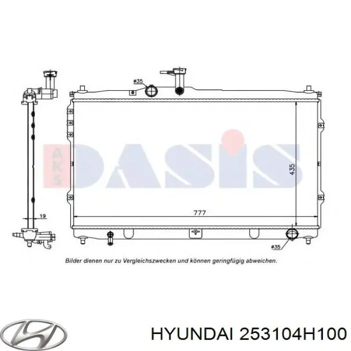 Compre 253104H100 Hyundai/Kia Radiador de esfriamento de motor