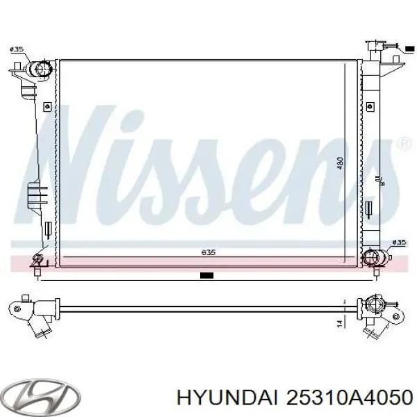 25310A4050 Hyundai/Kia Radiador de esfriamento de motor