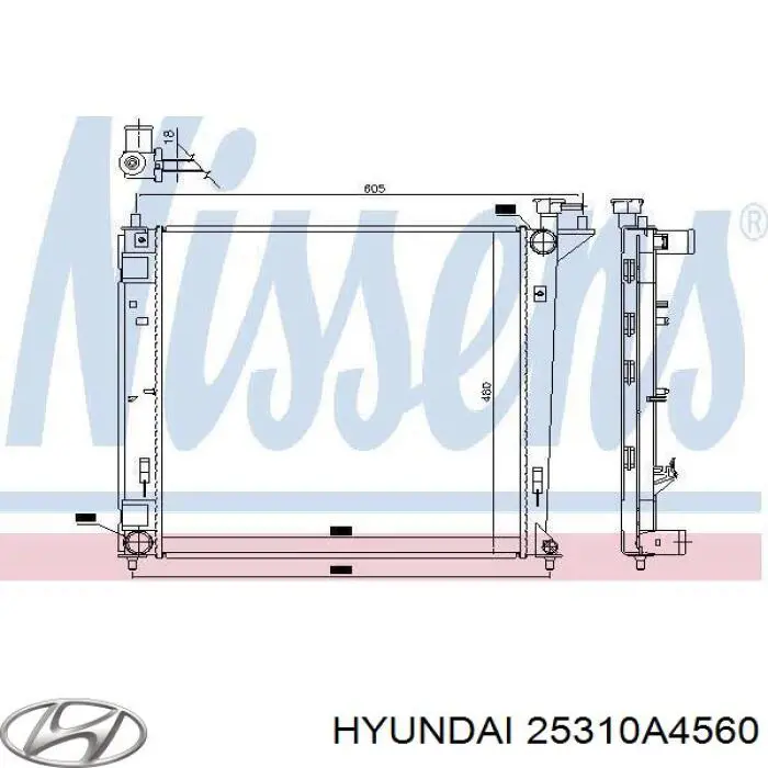 25310A4560 Hyundai/Kia Radiador de esfriamento de motor
