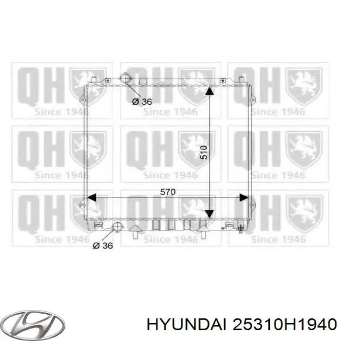 Radiador de esfriamento de motor Hyundai/Kia 25310H1940 preço, a partir de 143,02 USD