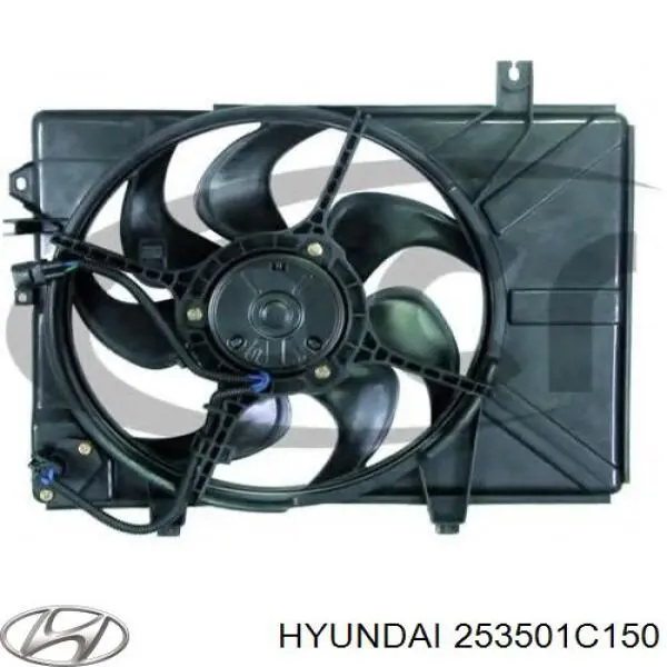 253501C150 Hyundai/Kia Difusor do radiador de esfriamento
