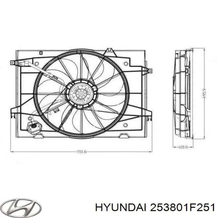 Difusor do radiador de esfriamento, montado com motor e roda de aletas Hyundai/Kia 253801F251 preço, a partir de 88,53 USD