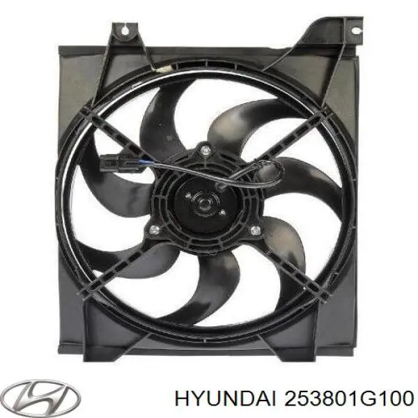  Ventilador elétrico de esfriamento montado (motor + roda de aletas) KIA Rio sedan (2006 - 2011) 
