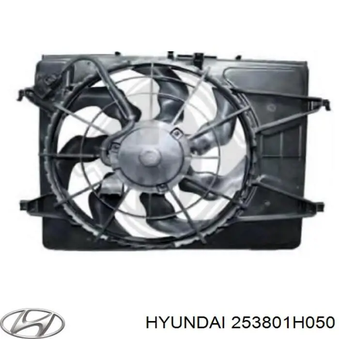 253801H050 Hyundai/Kia Difusor do radiador de esfriamento, montado com motor e roda de aletas