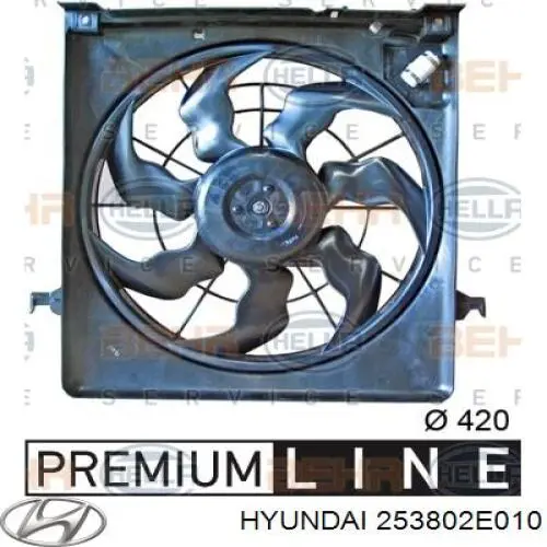 Difusor do radiador de esfriamento, montado com motor e roda de aletas Hyundai/Kia 253802E010 preço, a partir de 141,31 USD