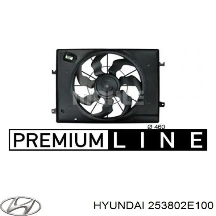 Compre 253802E100 Hyundai/Kia Ventilador elétrico de esfriamento montado (motor + roda de aletas)