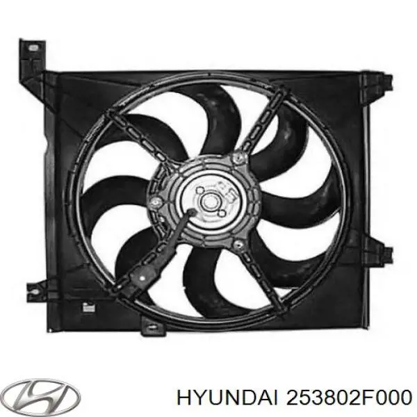 Compre 253802F000 Hyundai/Kia Difusor do radiador de esfriamento, montado com motor e roda de aletas