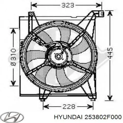 Difusor do radiador de esfriamento, montado com motor e roda de aletas Hyundai/Kia 253802F000 preço, a partir de 98,11 USD