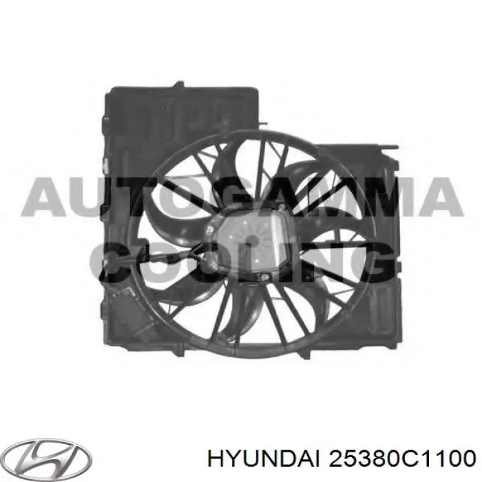 25380C1100 Hyundai/Kia Ventilador elétrico de esfriamento montado (motor + roda de aletas)