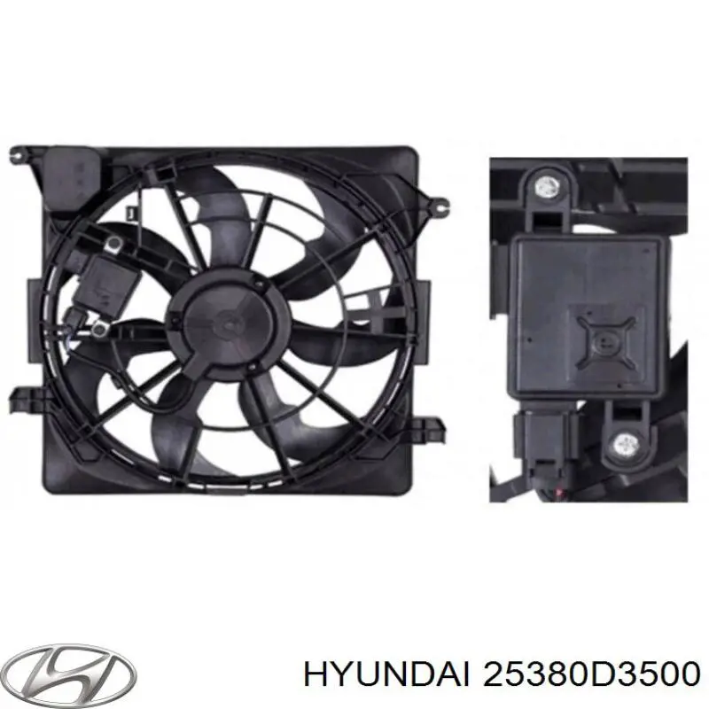 25380D3500 Hyundai/Kia Difusor do radiador de esfriamento, montado com motor e roda de aletas