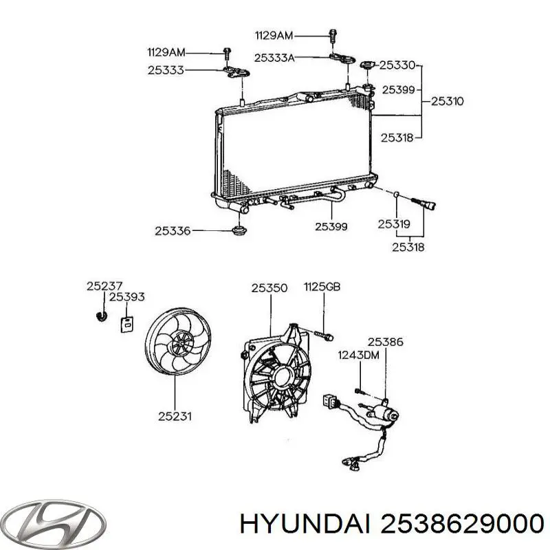 Motor de ventilador do sistema de esfriamento Hyundai/Kia 2538629000 preço, a partir de 61,29 USD