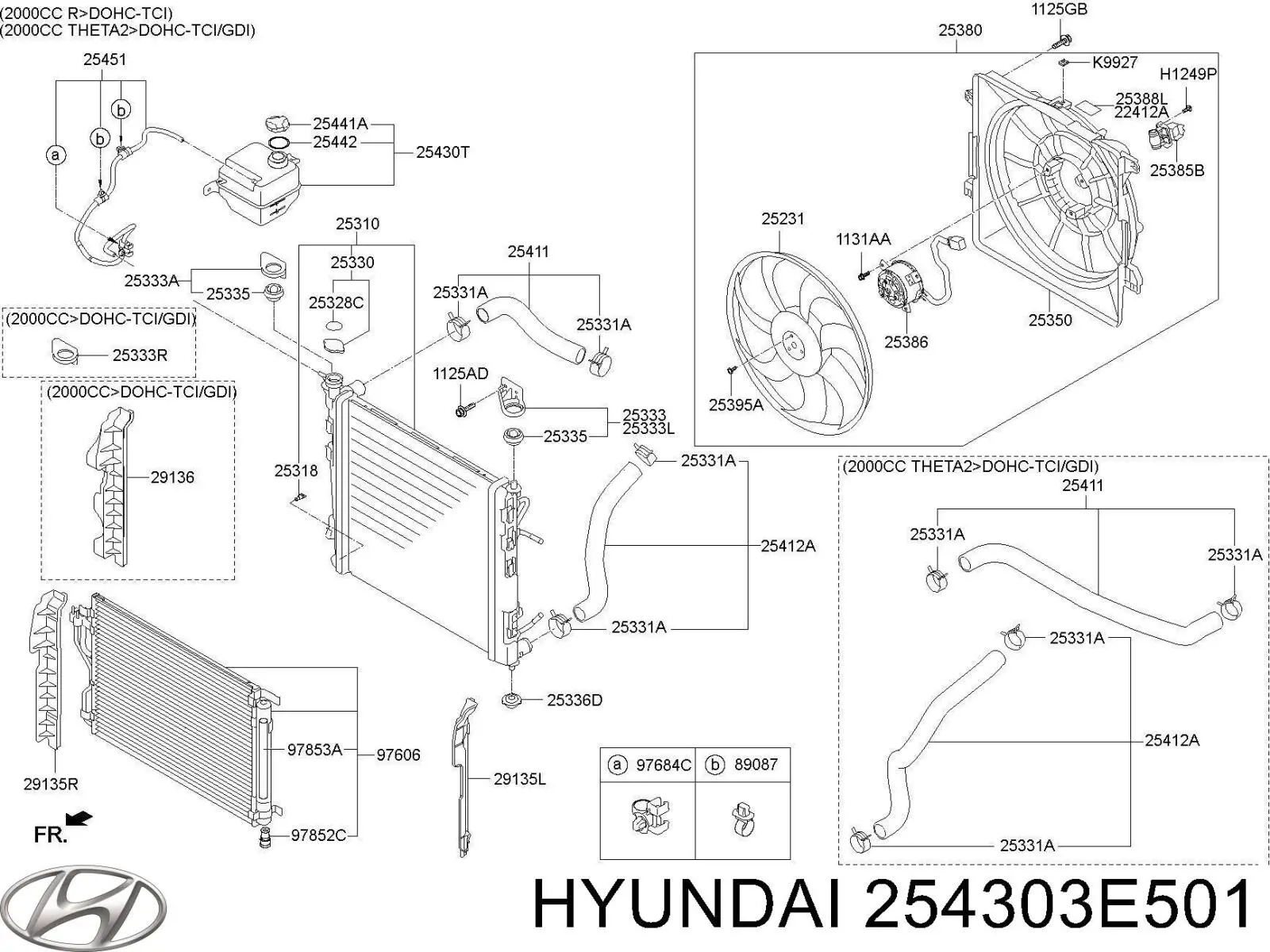 Compre 254303E501 Hyundai/Kia Tanque de expansão do sistema de esfriamento