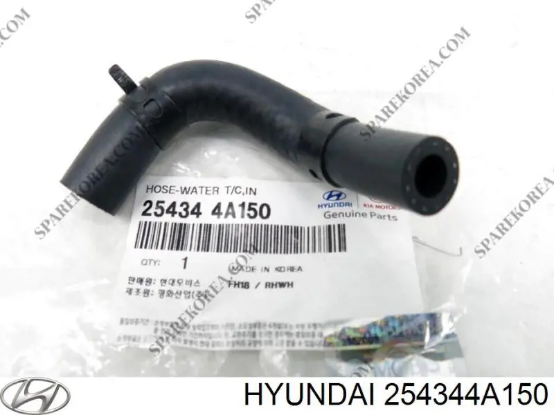 254344A150 Hyundai/Kia Mangueira (cano derivado) de esfriamento por líquido de turbina, linha de combustível de retorno