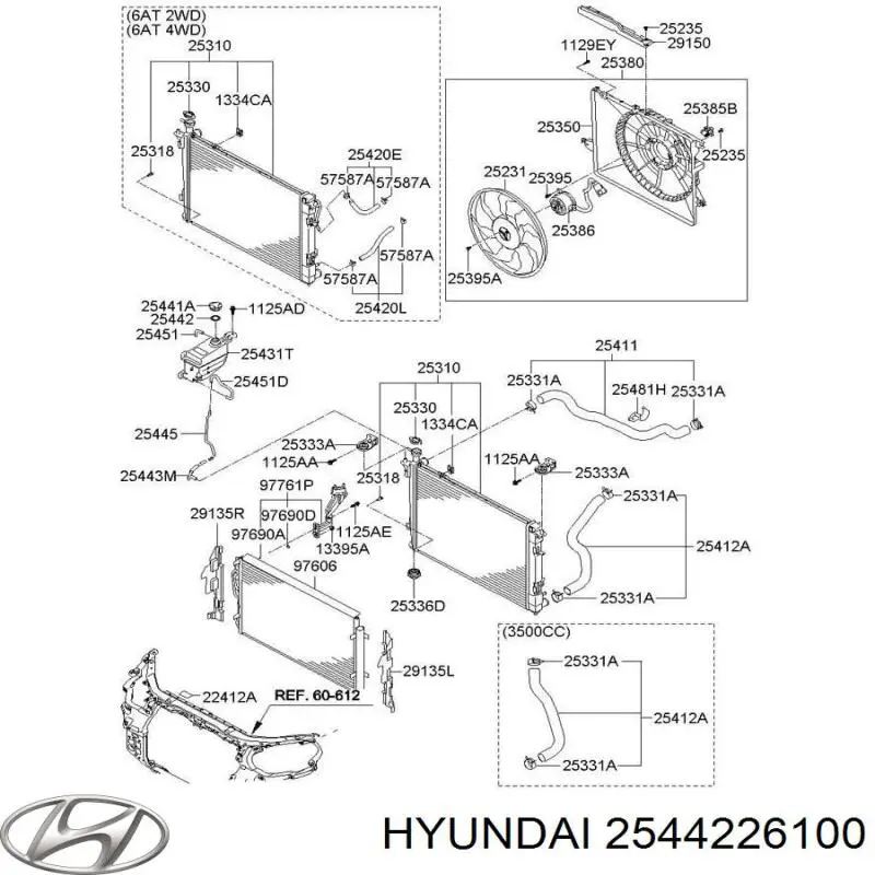 Vedante de tampa do tanque de expansão Hyundai/Kia 2544226100 preço, a partir de  
