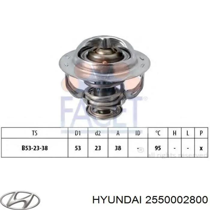 Termostato Hyundai/Kia 2550002800 preço, a partir de 25,57 USD