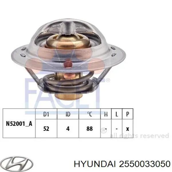 Termostato Hyundai/Kia 2550033050 preço, a partir de 15,08 USD