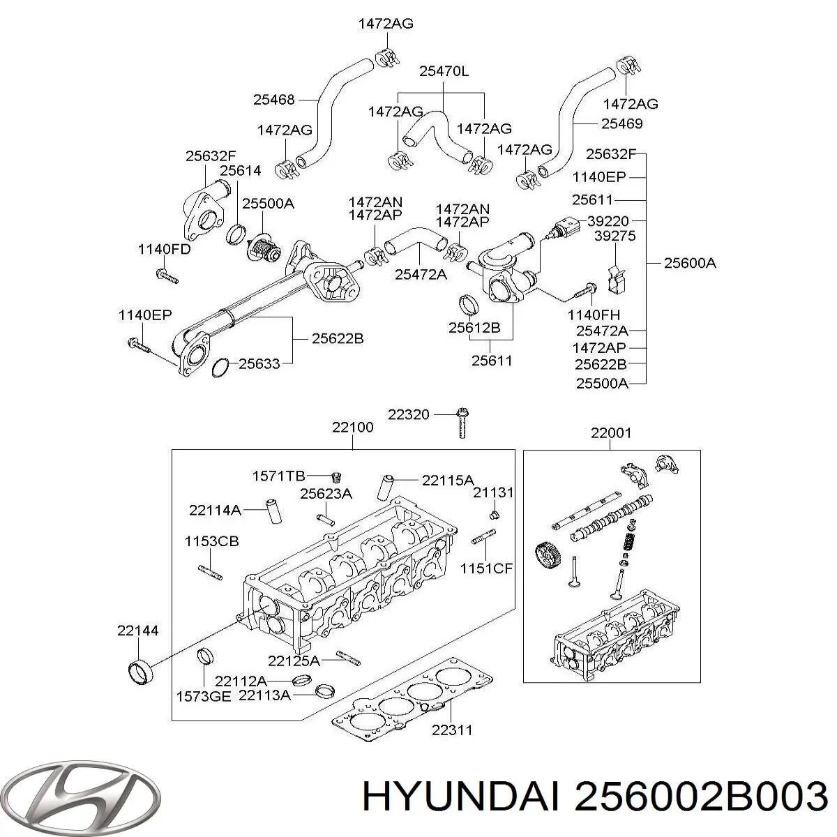 Caixa do termostato Hyundai/Kia 256002B003 preço, a partir de 42,40 USD