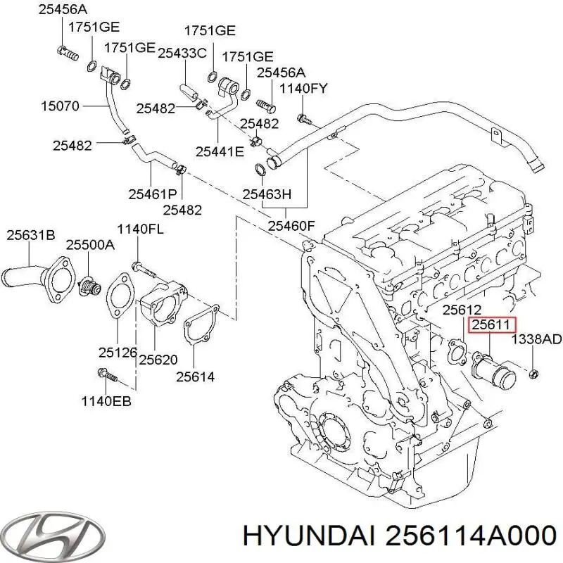  Hyundai/Kia 256114A000 preço, a partir de 72,16 USD