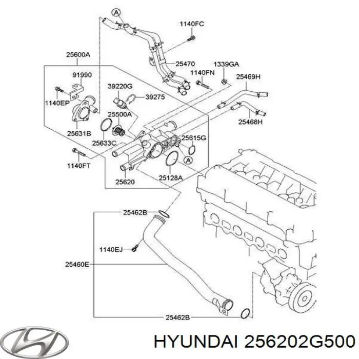 Caixa do termostato Hyundai/Kia 256202G500 preço, a partir de 83,68 USD