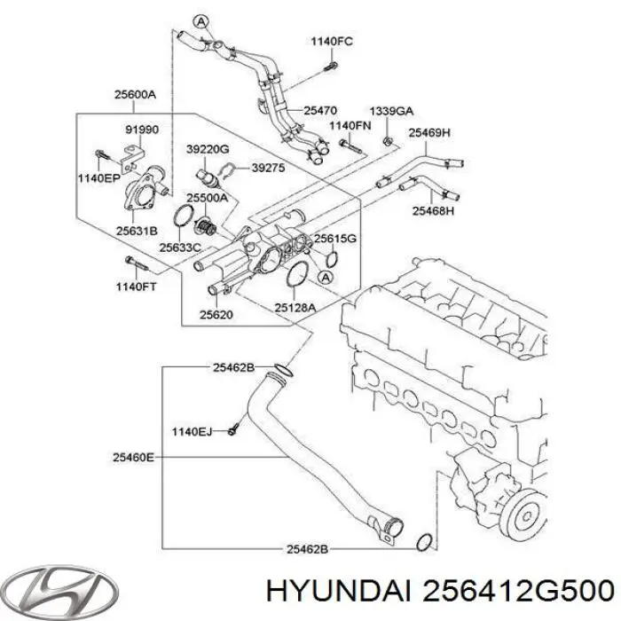Vedante de caixa do termostato Hyundai/Kia 256412G000 preço, a partir de 7,09 USD