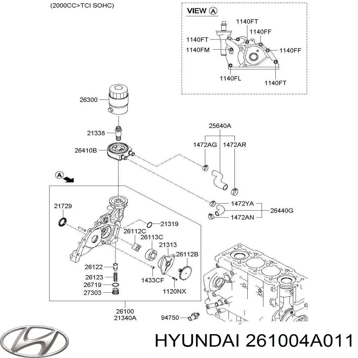 Compre 261004A011 Hyundai/Kia Bomba de óleo