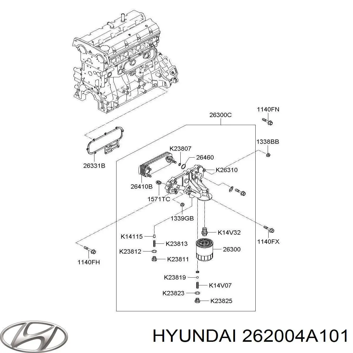 Receptor de óleo (coletor de óleo) Hyundai/Kia 262004A101 preço, a partir de 61,08 USD