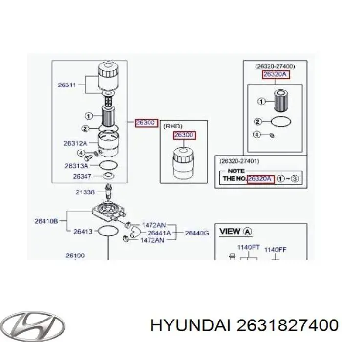 Vedante de adaptador do filtro de óleo Hyundai/Kia 2631827400 preço, a partir de 5,89 USD
