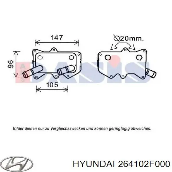 264102F000 Hyundai/Kia Radiador de óleo