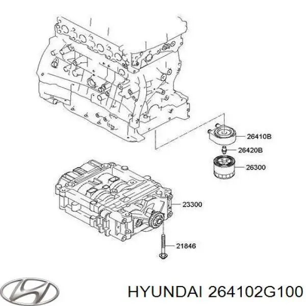 Radiador de óleo (frigorífico), debaixo de filtro Hyundai/Kia 264102G100 preço, a partir de 63,34 USD
