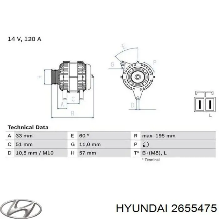 Gerador Hyundai/Kia 2655475 preço, a partir de 78,32 USD