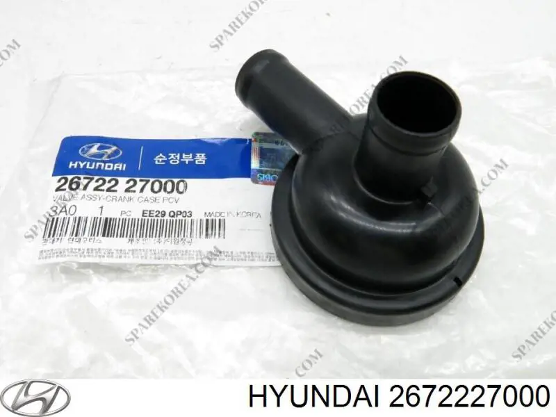 2672227000 Hyundai/Kia Válvula PCV de ventilação dos gases de cárter