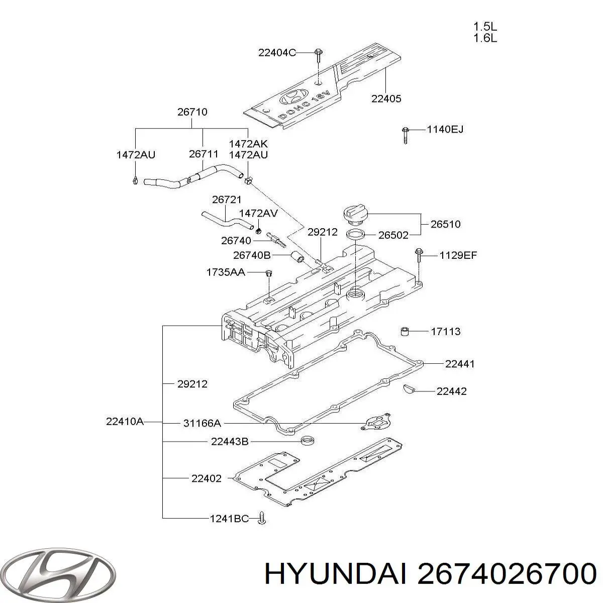 Válvula PCV de ventilação dos gases de cárter Hyundai/Kia 2674026700 preço, a partir de 15,01 USD