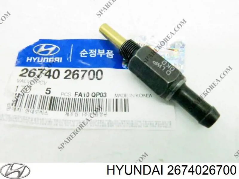 2674026700 Hyundai/Kia Válvula PCV de ventilação dos gases de cárter