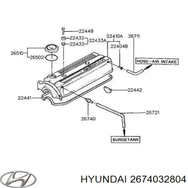 2674032804 Hyundai/Kia Válvula PCV de ventilação dos gases de cárter