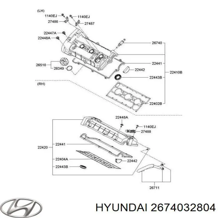 Válvula PCV de ventilação dos gases de cárter Hyundai/Kia 2674032804 preço, a partir de 8,93 USD