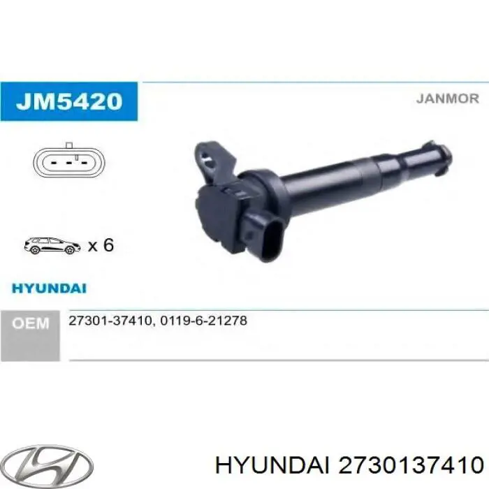 Bobina de ignição Hyundai/Kia 2730137410 preço, a partir de 43,15 USD