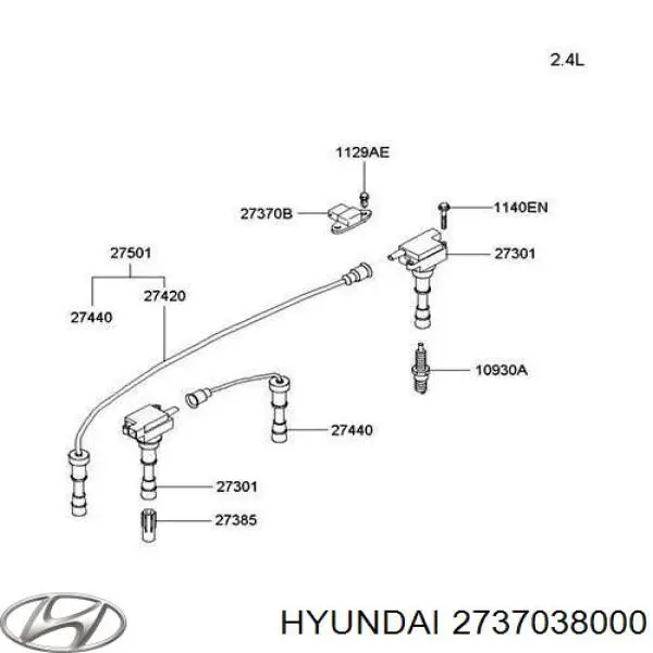 Sensor de ignição (dos espaços brancos de ignição) Hyundai/Kia 2737038000 preço, a partir de 49,76 USD