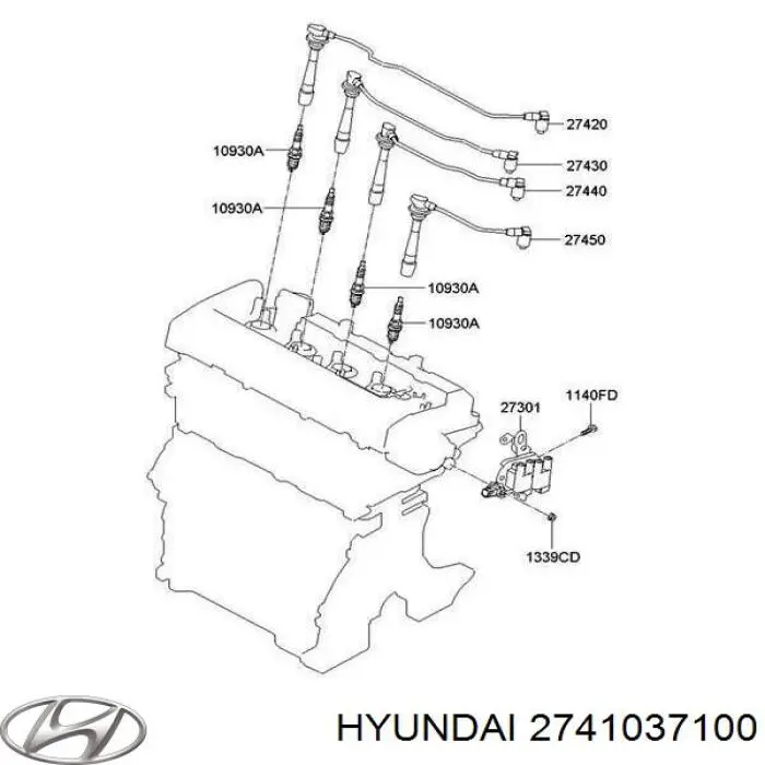 2741037100 Hyundai/Kia Vela de ignição