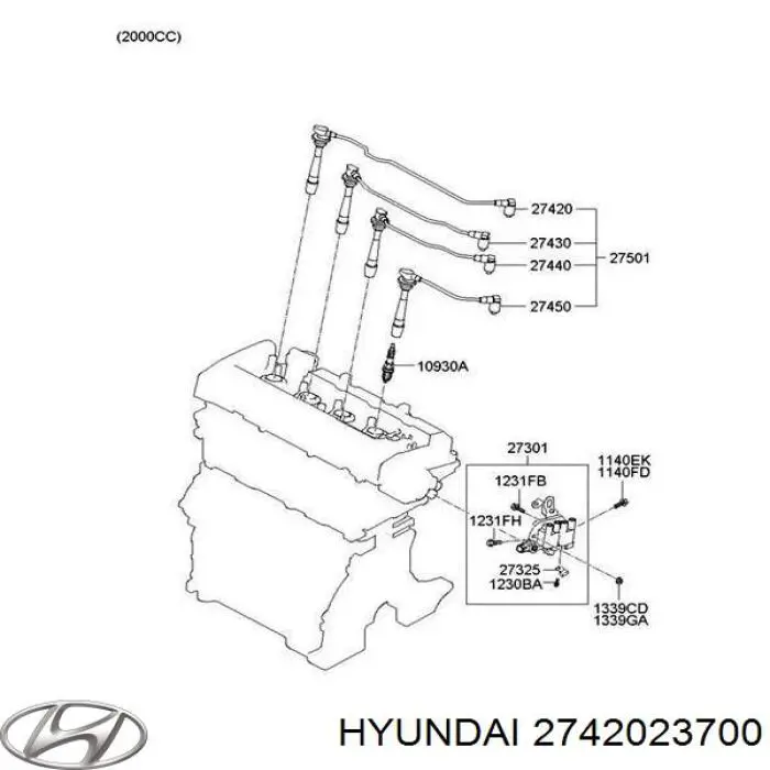 Fios de alta voltagem, kit para Hyundai Elantra IV HD