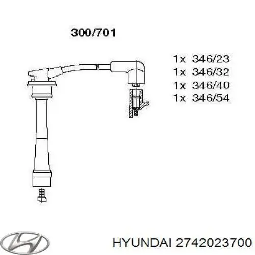  Fios de alta voltagem, kit Hyundai Elantra IV sedan (HD) (2006 - 2011) IV