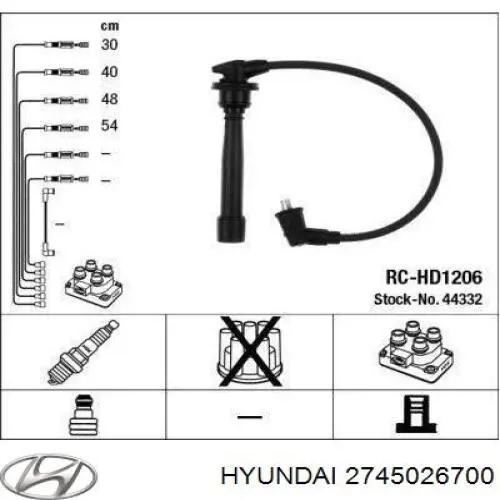 Compre 2745026700 Hyundai/Kia Fios de alta voltagem, kit