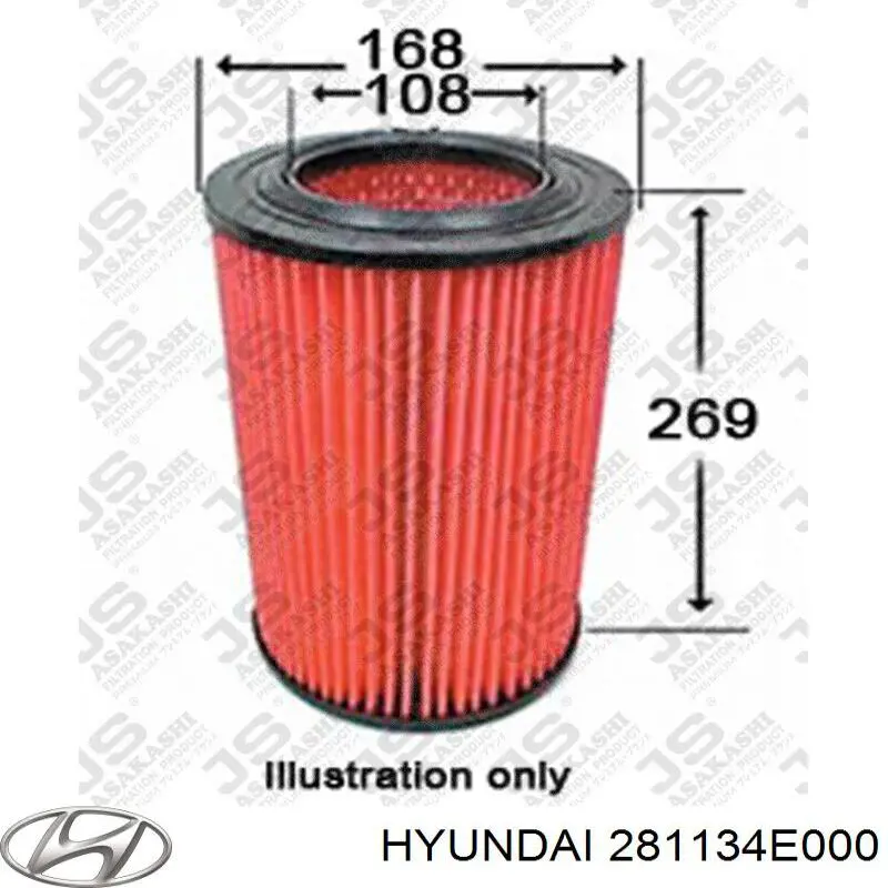 Filtro de ar 281134E000 Hyundai/Kia