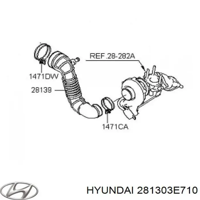Cano derivado de ar, saída de filtro de ar Hyundai/Kia 281303E710 preço, a partir de 69,81 USD