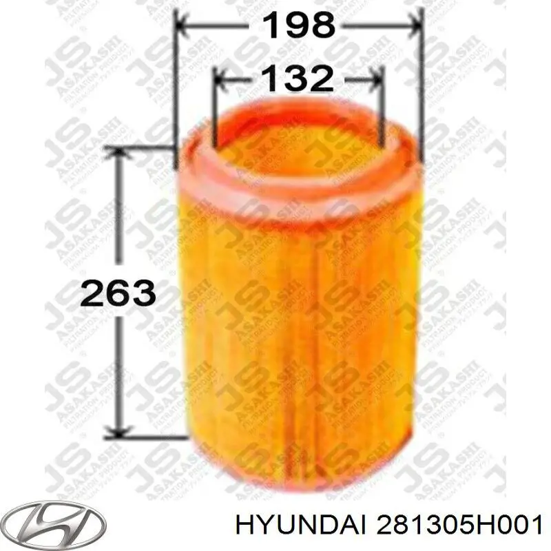 Filtro de ar 281305H001 Hyundai/Kia