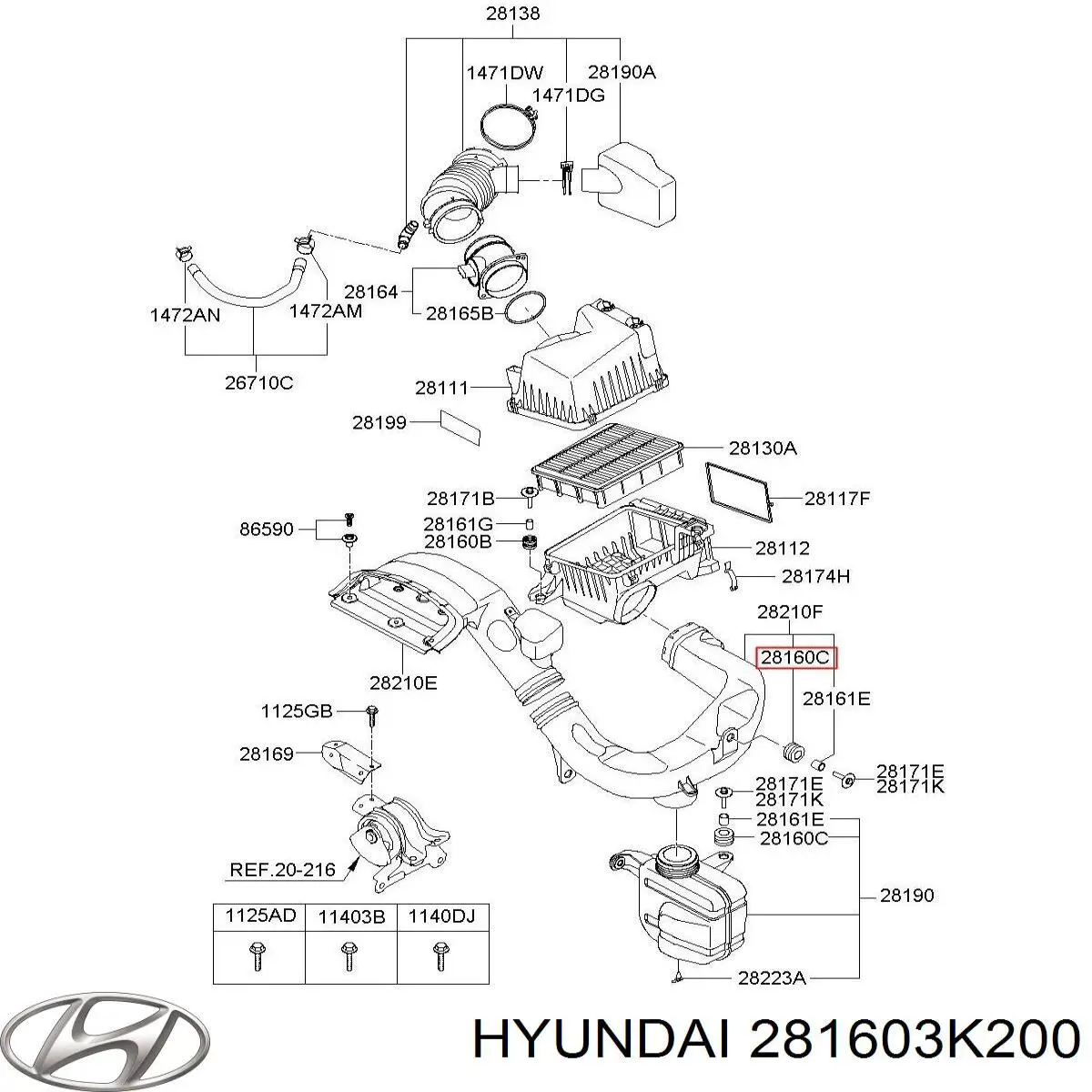  Hyundai/Kia 281603K200 preço, a partir de  