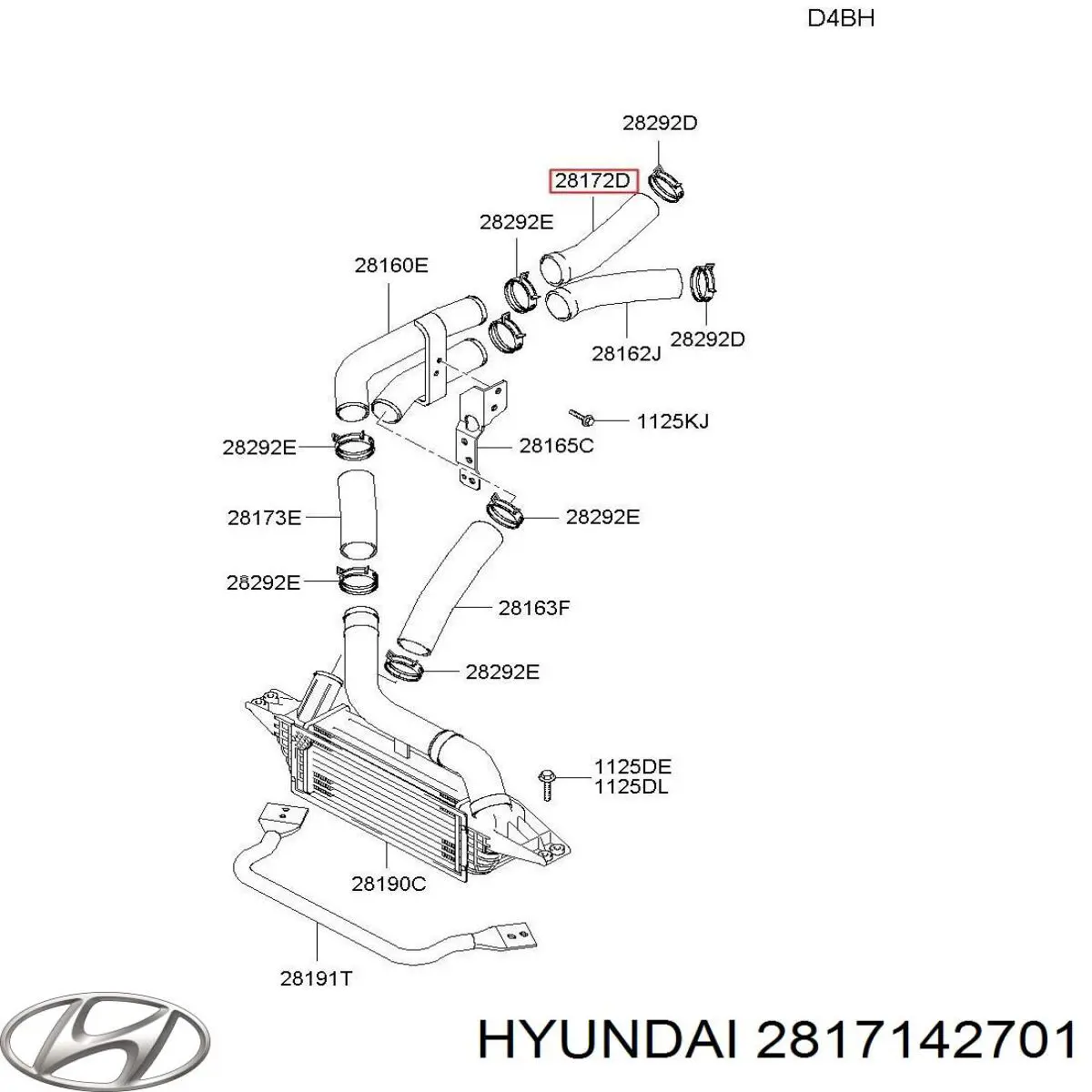 Compre 2817142701 Hyundai/Kia Mangueira (cano derivado) de intercooler