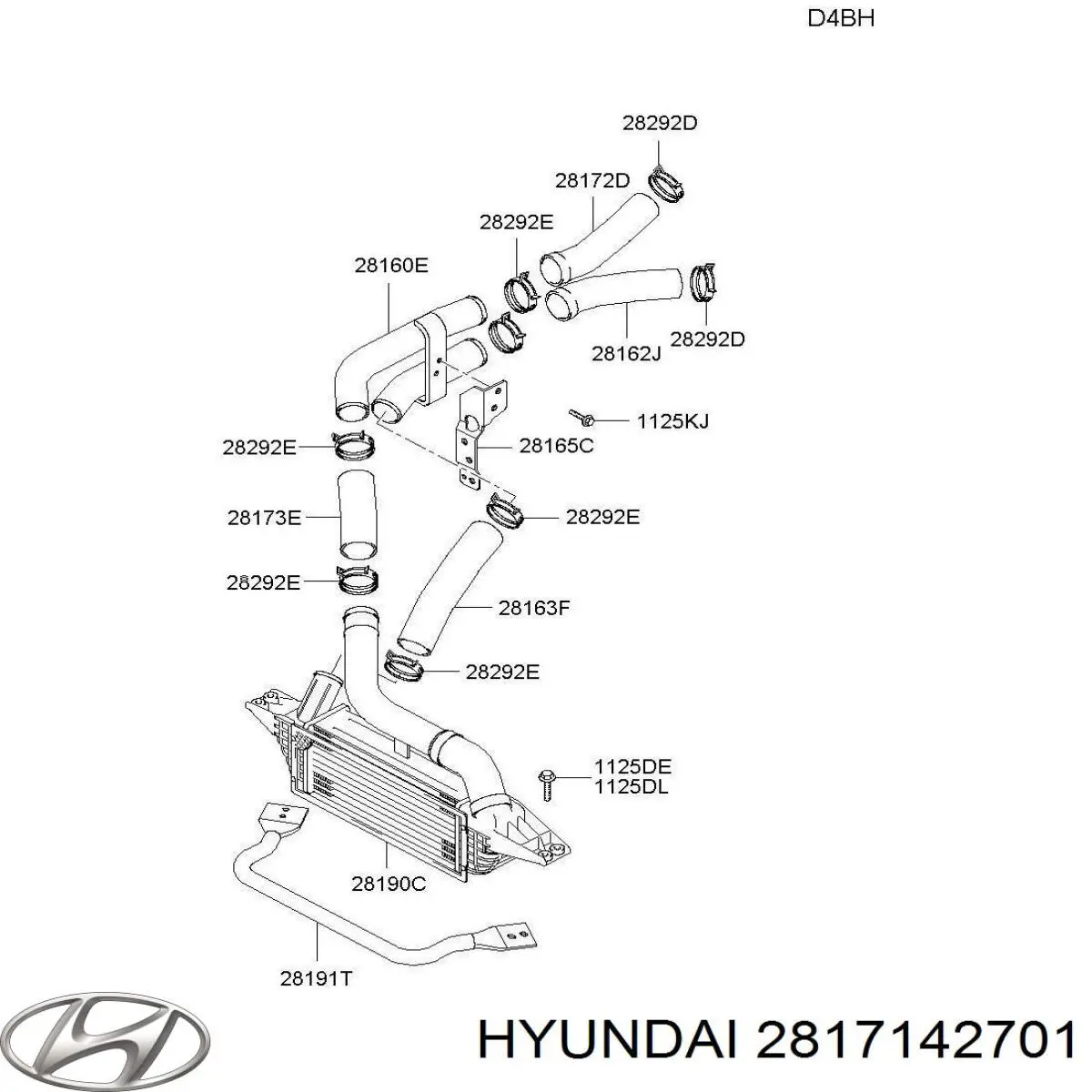 2817142701 Hyundai/Kia Mangueira (cano derivado) de intercooler