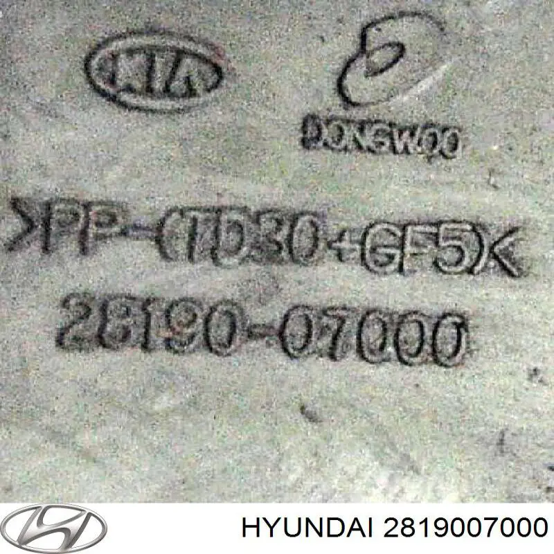 2819007000 Hyundai/Kia Ressonador de filtro de ar