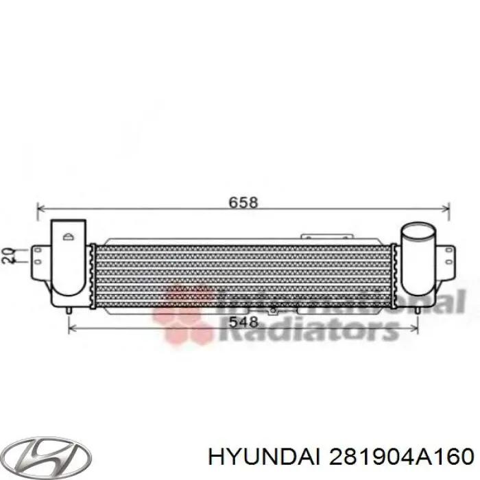 281904A160 Hyundai/Kia Radiador de intercooler